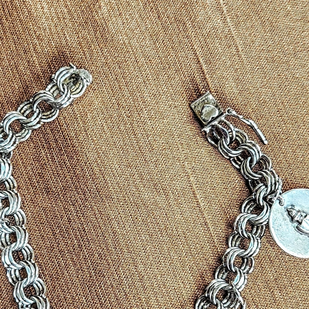 Silver Charm Bracelet with Key & Roller Skate Charms - Picture 3 of 4